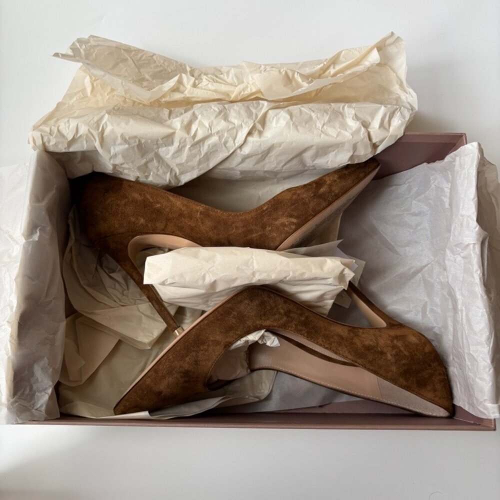 GIANVITO ROSSI Suede Heels tera/brown 105 Full Set- Size 6.5 - Picture 4 of 10